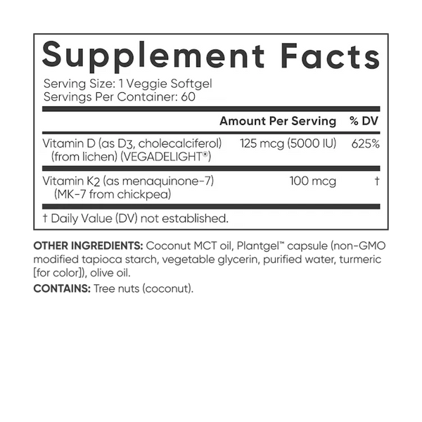 Vitamine D3 + K2 60 vegetarische softgels