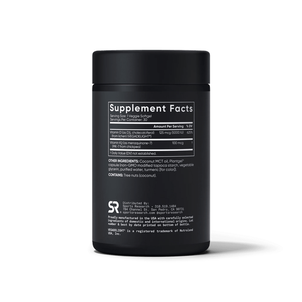 Vitamine D3 + K2 30 Verified Plantgel™ Capsule - Sports Research Nederland